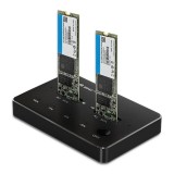 Qoltec 50310 stazione aggancio unità 2x SSD M.2 SATA | NGFF | USB tipo C