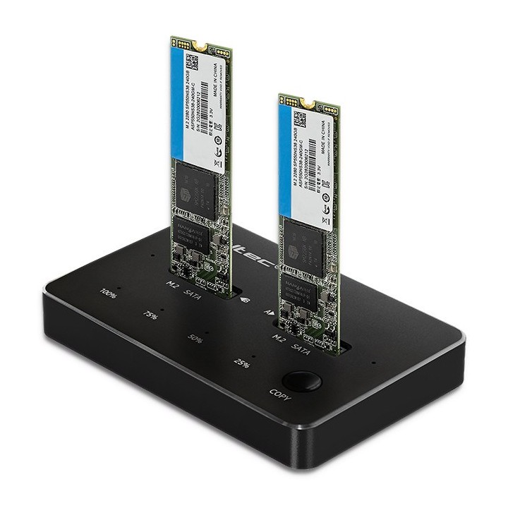 Qoltec 50310 stazione aggancio unità 2x SSD M.2 SATA | NGFF | USB tipo C
