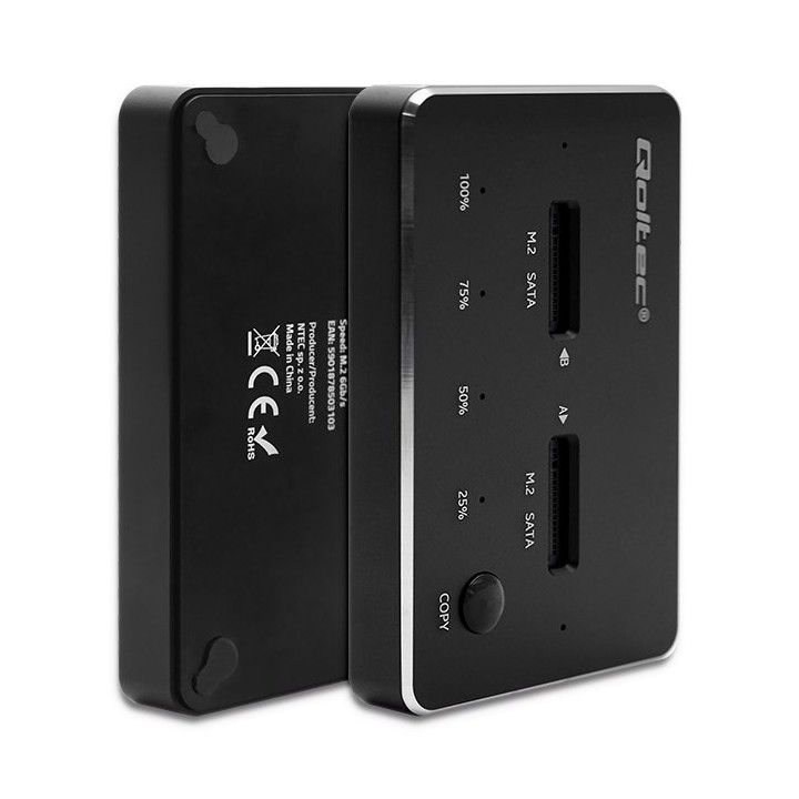 Qoltec 50310 stazione aggancio unità 2x SSD M.2 SATA | NGFF | USB tipo C