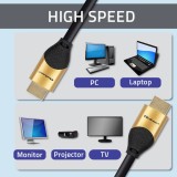 Qoltec 50354 HDMI v2.1 cavo ultraveloce 8K | 60Hz | 30AWG | GOLD | 1m
