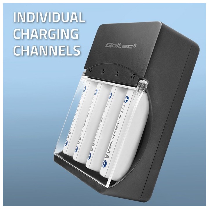 Qoltec 50653 caricabatterie per tipo Ni-MH R03/AAA R6/AA