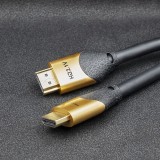 Qoltec 50356 HDMI cavo 3 m HDMI tipo A (standard) 3 x HDMI tipo A (standard) nero oro