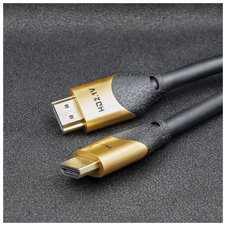 Qoltec 50356 HDMI cavo 3 m HDMI tipo A (standard) 3 x HDMI tipo A (standard) nero oro