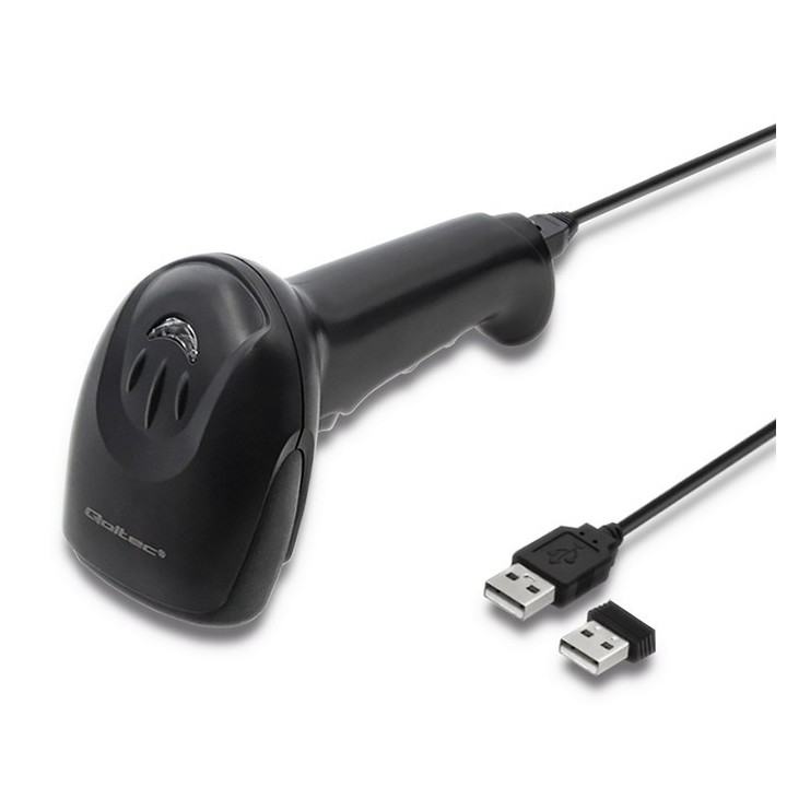 Qoltec 50868 scanner laser wireless 1D | 2D | nero