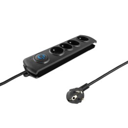Qoltec 50104 protezione da sovratensione 4 AC presa/e 230 V 1.5 m nero