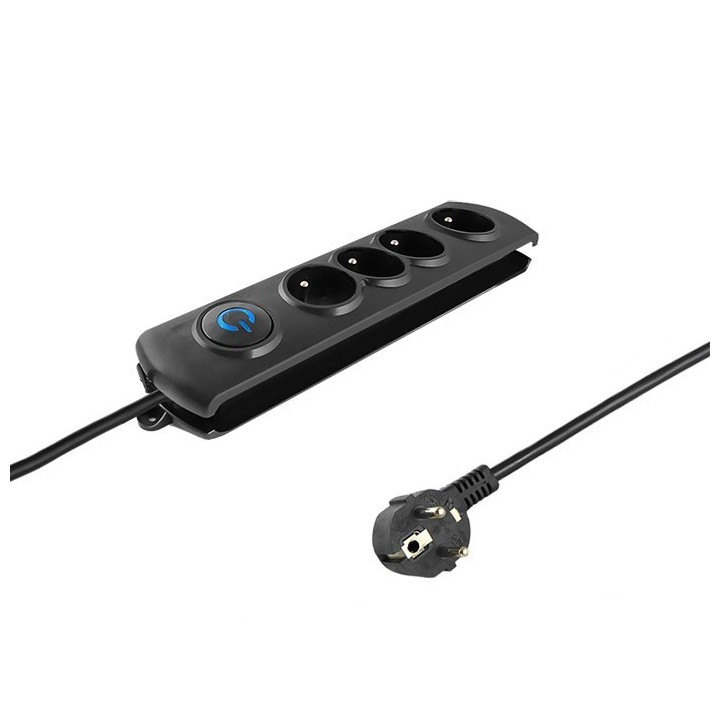 Qoltec 50104 protezione da sovratensione 4 AC presa/e 230 V 1.5 m nero