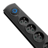 Qoltec 50104 protezione da sovratensione 4 AC presa/e 230 V 1.5 m nero