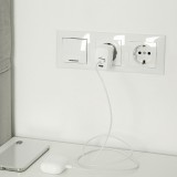 Qoltec 51825 GaN 45W caricabatterie| 5-20V | 1.5-3A | 1 x USB-C PD | 1x USB QC 3.0 | bianco