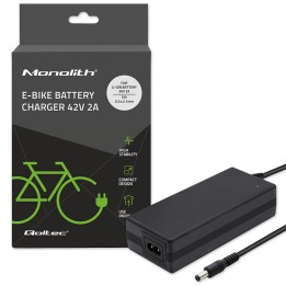 Qoltec 50760 caricabatterie per batterie e-bike 36V | 42V | 2A | 5.5*2.1