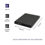 Qoltec 51858 Masterizzatore DVD-RW esterno |USB 2.0|Black