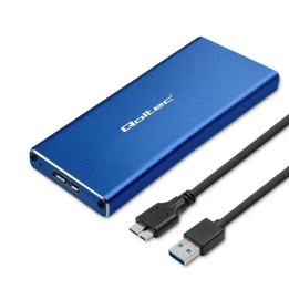 Qoltec 51832 Case | disco M.2 SSD | SATA | NGFF| USB 3.0 | Super speed 5Gb/s | 2TB | blu