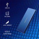 Qoltec 51832 Case | disco M.2 SSD | SATA | NGFF| USB 3.0 | Super speed 5Gb/s | 2TB | blu