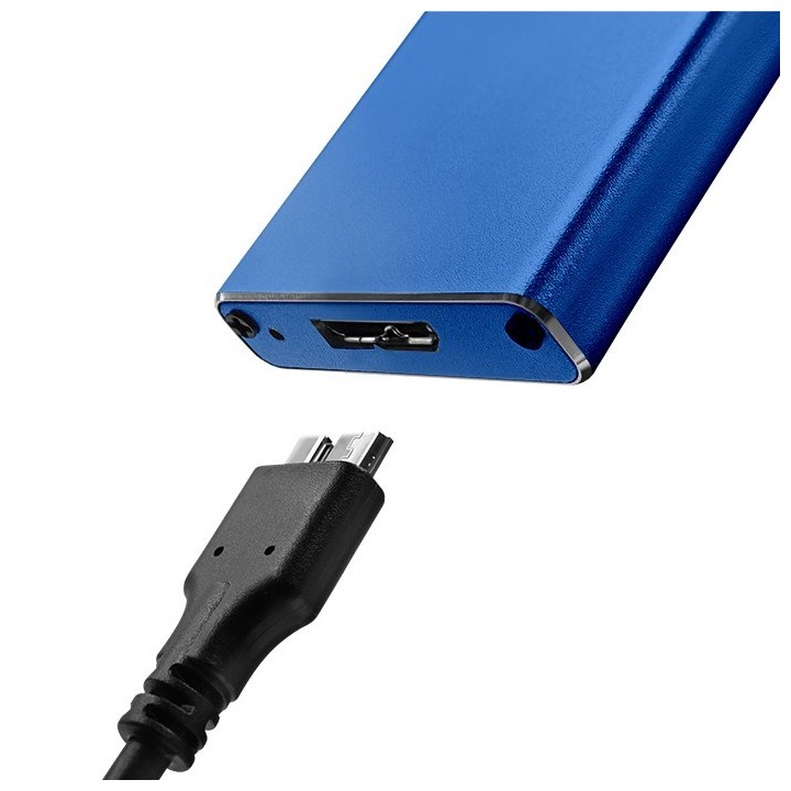 Qoltec 51832 Case | disco M.2 SSD | SATA | NGFF| USB 3.0 | Super speed 5Gb/s | 2TB | blu