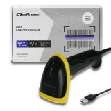 Qoltec 50867 lettore laser 1D | 2D | USB | nero