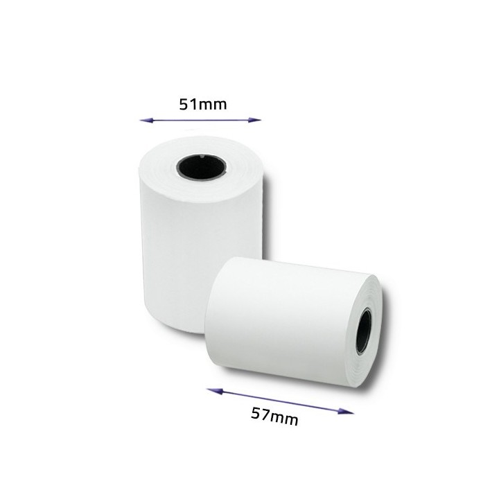 Qoltec 51895 Rotolo termico 57 x 30 | 55g / m2 | 10 pezzi | senza BPA