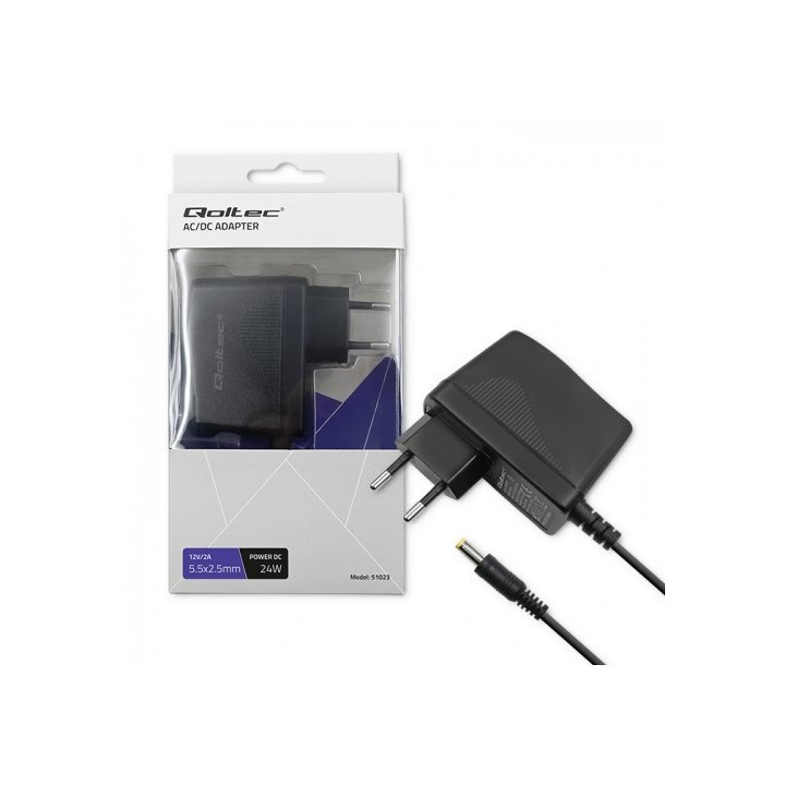 Qoltec 51023 adattatore di alimentazione/inverter interno 24 W nero