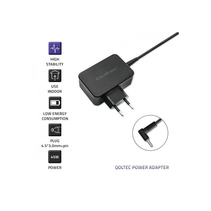 Qoltec 51033 alimentatore/inverter per interni 45 W nero