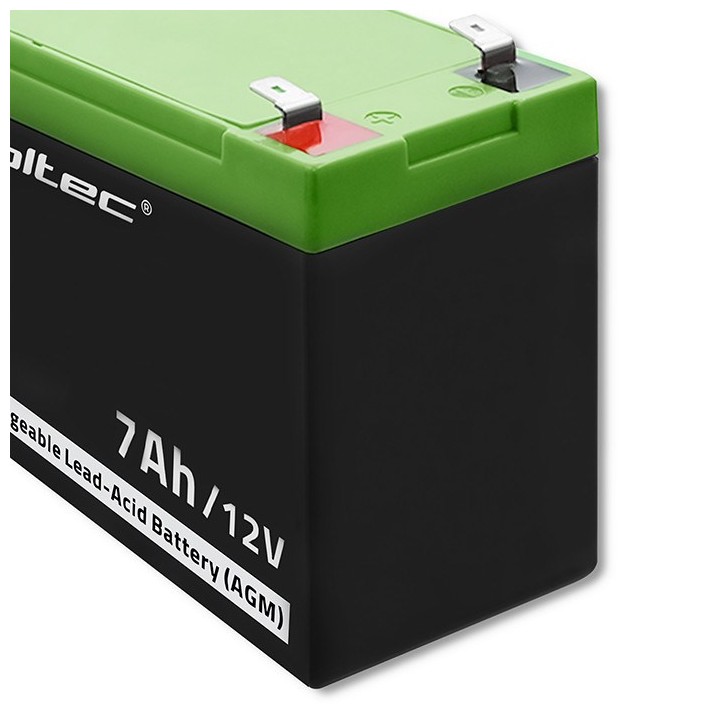 Qoltec 53076 AGM Batteria | 12V | 7Ah | Sicurezza