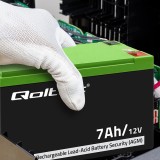 Qoltec 53076 AGM Batteria | 12V | 7Ah | Sicurezza