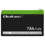 Qoltec 53076 AGM Batteria | 12V | 7Ah | Sicurezza