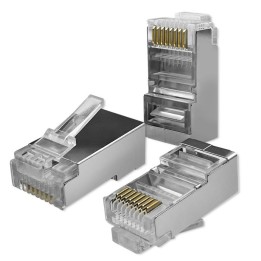 Qoltec 54556 RJ45 connettore modulare | CAT6 | FTP | contatti placcati in oro | 100 pezzi