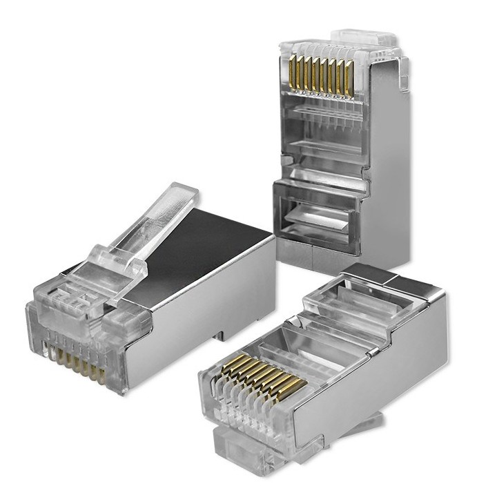 Qoltec 54556 RJ45 connettore modulare | CAT6 | FTP | contatti placcati in oro | 100 pezzi