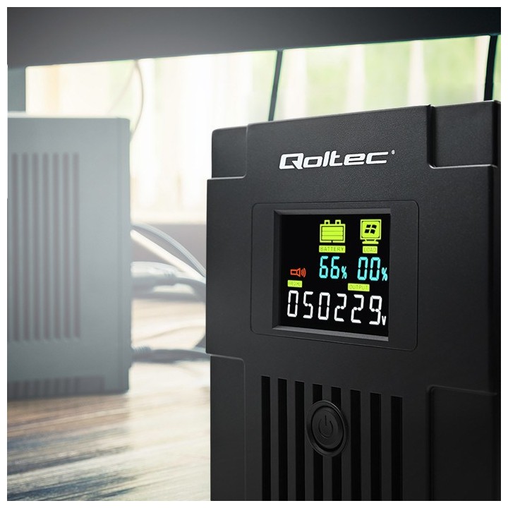 Qoltec 53770 Gruppo di continuità (UPS) Line-Interactive 1.5 kVA 900 W 2 AC presa/e