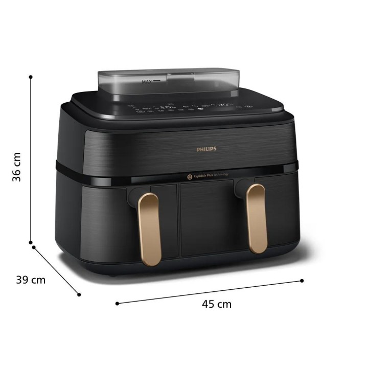 Philips 5000 serie NA552/00 friggitrice Doppia 9 L Autonoma 2750 W Friggitrice ad aria calda Nero Oro