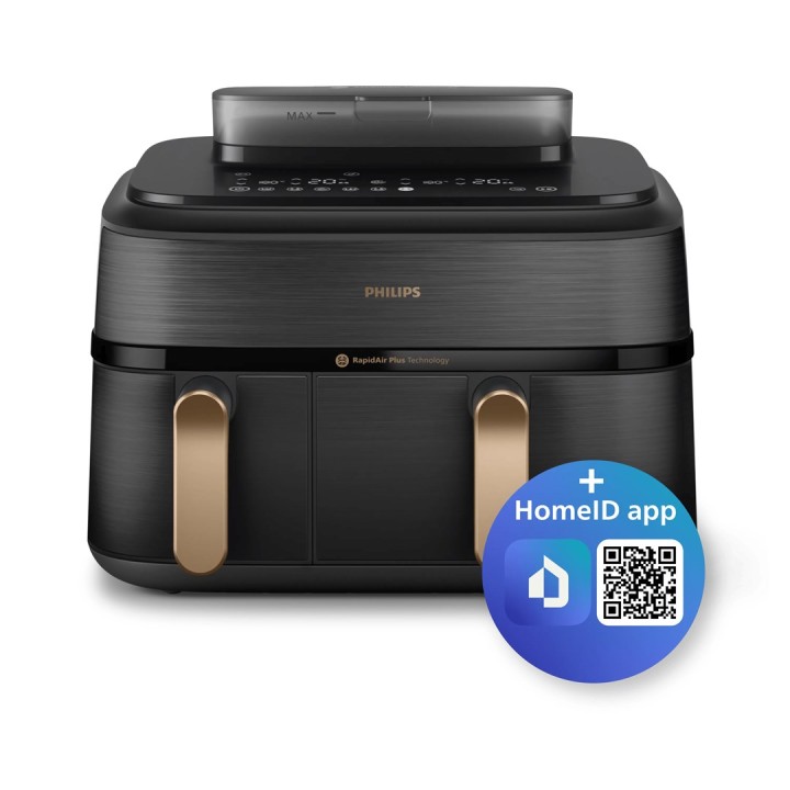 Philips 5000 serie NA552/00 friggitrice Doppia 9 L Autonoma 2750 W Friggitrice ad aria calda Nero Oro