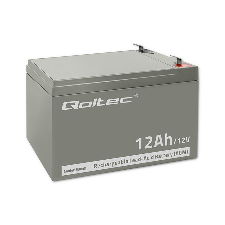 Qoltec 53049 AGM Batteria | 12V | 12Ah