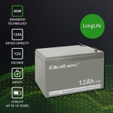 Qoltec 53049 AGM Batteria | 12V | 12Ah