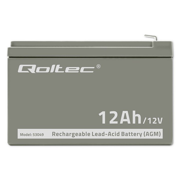 Qoltec 53049 AGM Batteria | 12V | 12Ah