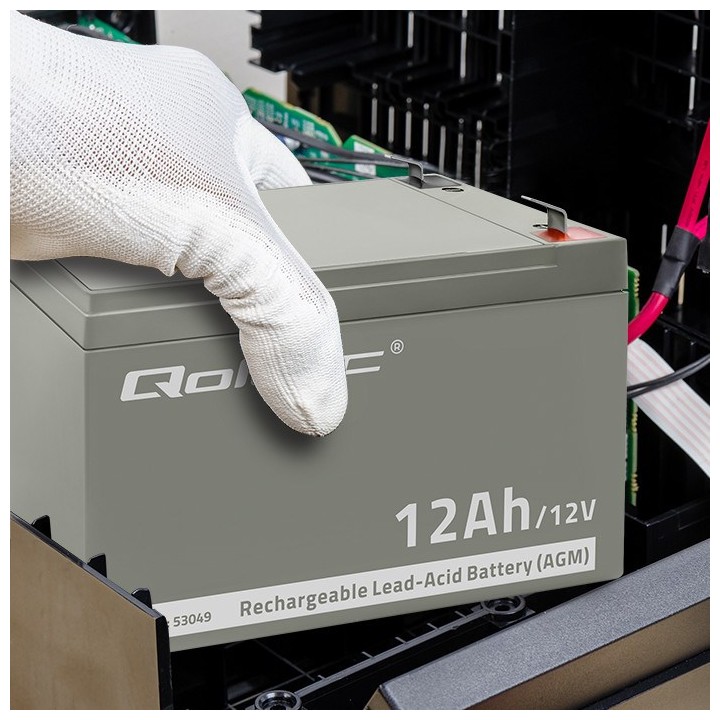 Qoltec 53049 AGM Batteria | 12V | 12Ah
