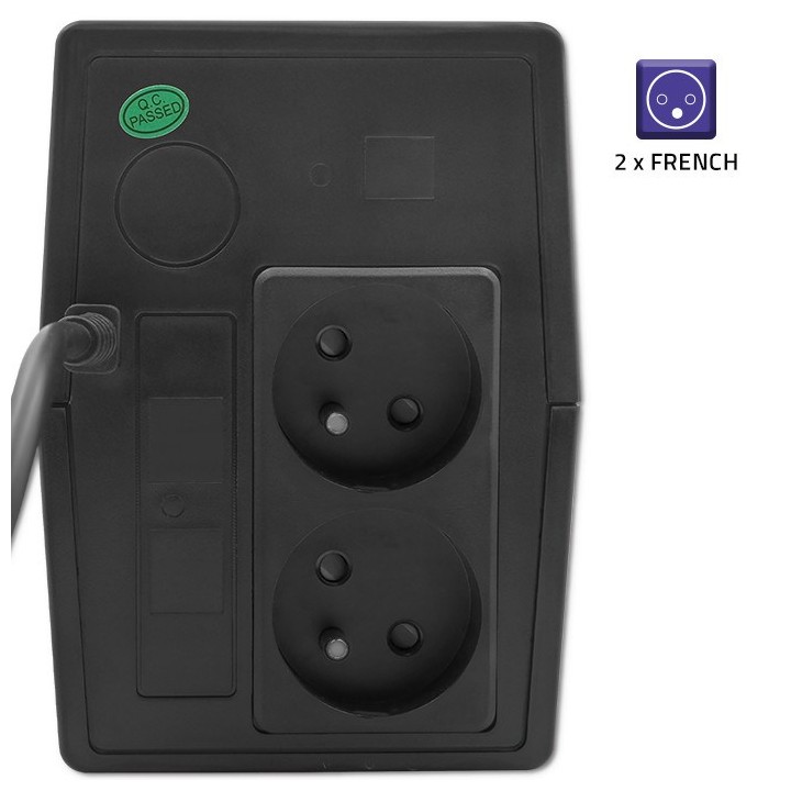 Qoltec 53772 Gruppo di continuità (UPS) Line-Interactive 0.65 kVA 360 W 1 AC presa/e