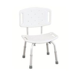 WILSON RF-820 REHA FUND Sgabello da Doccia Bianco con Ritaglio e Schienale