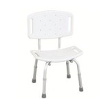 WILSON RF-820 REHA FUND Sgabello da Doccia Bianco con Ritaglio e Schienale