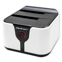 Qoltec 50309 HDD SSD 2.5 3.5 stazione di aggancio | SATA III | USB 3.0 | super velocità 5Gb/s | con funzione clonazione