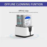 Qoltec 50309 HDD SSD 2.5 3.5 stazione di aggancio | SATA III | USB 3.0 | super velocità 5Gb/s | con funzione clonazione