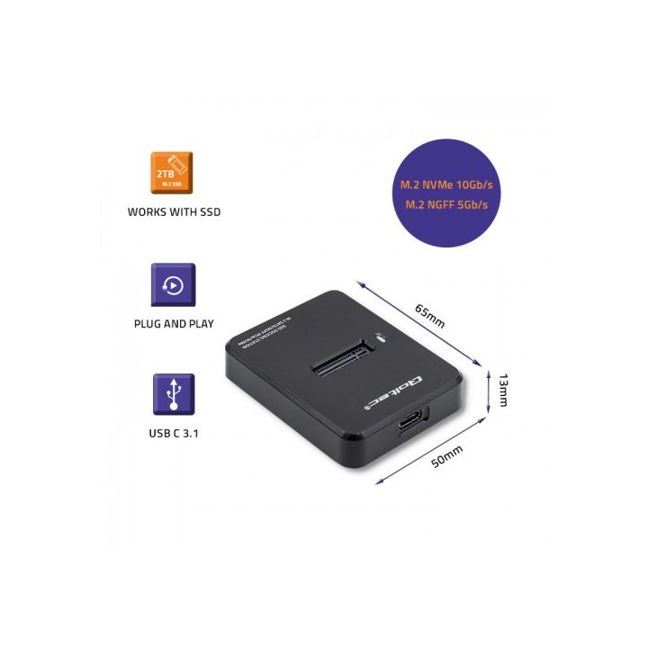 Qoltec 50313 alloggiamento per unità di archiviazione SSD nero M.2