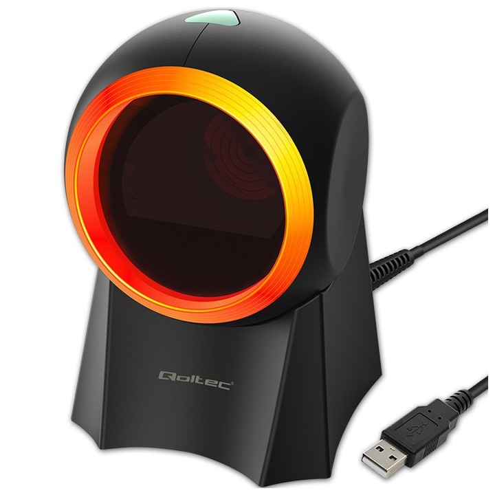Qoltec 50857 lettore di codici a barre desktop cablato 1D | 2D
