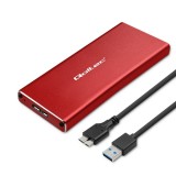 Qoltec 51831 Case | disco M.2 SSD | SATA | NGFF| USB 3.0 | Super speed 5Gb/s | 2TB | rosso