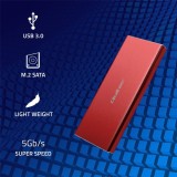 Qoltec 51831 Case | disco M.2 SSD | SATA | NGFF| USB 3.0 | Super speed 5Gb/s | 2TB | rosso
