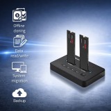 Qoltec 52366 M.2 NVMe SSD stazione di aggancio | PCIe | USB-C | 20 Gb/s | DUAL 2 x 8TB | clonazione offline