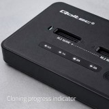 Qoltec 52366 M.2 NVMe SSD stazione di aggancio | PCIe | USB-C | 20 Gb/s | DUAL 2 x 8TB | clonazione offline