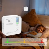 Qoltec 52577 Sensore wireless di monossido di carbonio (CO) con batteria | vita utile sensore 10 anni | allarme 85dB | LED