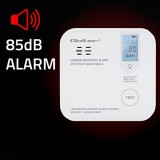 Qoltec 52577 Sensore wireless di monossido di carbonio (CO) con batteria | vita utile sensore 10 anni | allarme 85dB | LED