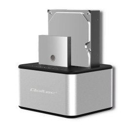 Qoltec 5316 2x HDD / SSD stazione di aggancio | 2.5 /3.5 SATA | USB 3.0 | clonazione