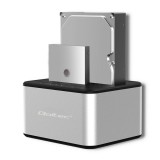 Qoltec 5316 2x HDD / SSD stazione di aggancio | 2.5 /3.5 SATA | USB 3.0 | clonazione