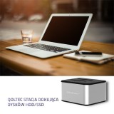 Qoltec 5316 2x HDD / SSD stazione di aggancio | 2.5 /3.5 SATA | USB 3.0 | clonazione