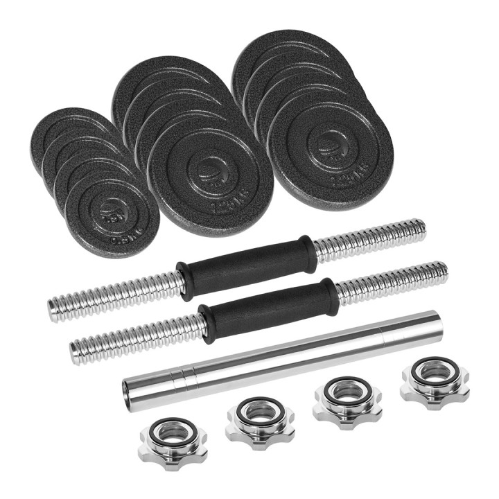 REBEL ACTIVE Manubri regolabili in custodia 15 kg con bilanciere